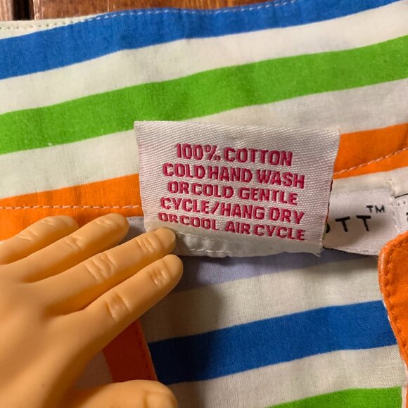 Gretchen Scott Floral Striped Women's Small V-Neck Relaxed Tunic Top Blouse EUC - Picture 4 of 12